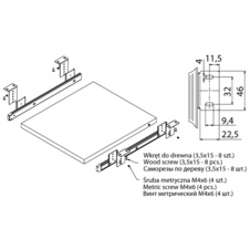 Kuličkový výsuv pro klávesnice H-27 x  L-360mm - 7520220_03.jpg