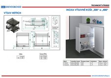 Drátěný dvojkoš INOXA výsuv Hettich s tlumením 264 x 508 x 484 chrom (spodní výsuv)  pro korpus 300 mm - 710423_02.jpg