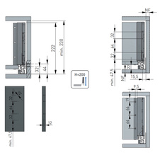 Zásuvka Axis Pro  l- 450mm   antracit - velmi vysoká H200 - 7261222_05.jpg