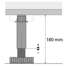 Seřiditelná soklová nožička KORREKT 180 mm - plast černý 450 kg - 70153_02.jpg