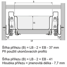 Příborníková vložka OrgaTray 440, Š 175-200mm/H 441-520mm stříbrná - 9194930_01.jpg