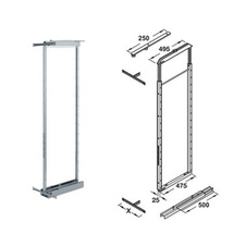 Potravinová skříň DISPENSA, šíře skříně 450mm, výška rámu 1800-2200mm, stříbrná - 5 košů - 237374.0102_05.jpg