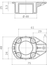 Nožka rektifikační plastová rozebíratelná 120 mm černá - 710923_04.jpg