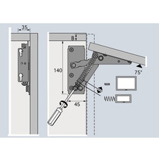 Kování výklopných dvířek Lift Exact 75° 220N - 40721_01.jpg