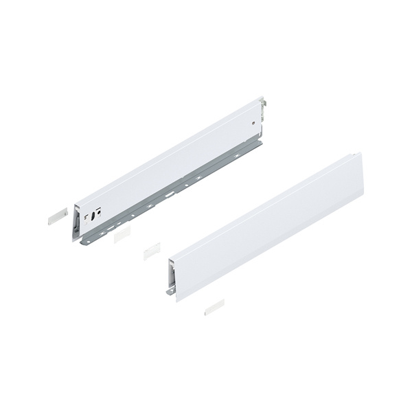 MERIVOBOX bočnice, výška N (68,5 mm), NL=450 mm, Hedvábně bílá mat, levá/pravá, vč. Krytek - 470n4502ssw-m.jpg