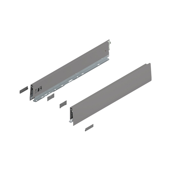 MERIVOBOX bočnice, výška M (91 mm), NL=450 mm, Indium šedá- mat, levá/pravá, vč. Krytek - 470m4502sig-m.jpg
