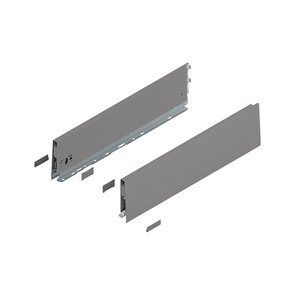 MERIVOBOX bočnice, výška K (129 mm), NL=400 mm, Indium šedá- mat, levá/pravá, vč. Krytek - 470k4002sig-m.jpg