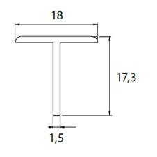 Dělící profil \" T \" světlý bronz - 3m - 81802_01.jpg