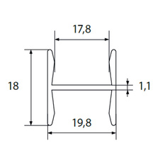 Dělící profil \"H\" světlý bronz - 3m - 81803_01.jpg