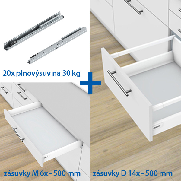 Akce set 20 ks zásuvek Antaro blumotion bílá M 6x  D 14 x  30kg 500mm - 28218.jpg