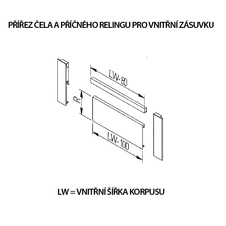 Sestava pro zásuvku AxisPro vysoká ( panel 1200mm H=110 + reling 1200mm + přední úchyt čela 1 sada )(pro výšku C-167mm) antracit - 7261355_09.jpg