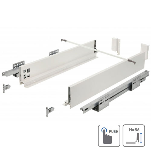 Zásuvka AXIS PRO push to open pro otevření zásuvky 500mm bílá - nízká H84 - 7281459.jpg