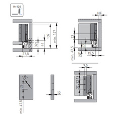 Zásuvka AXIS PRO push to open pro otevření zásuvky 400mm antracit - střední H116 - 7281469_06.jpg