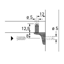 Podpěrka polic Sekura 7, o 5 mm, zinkový odlitek niklováno - 53012_01.jpg