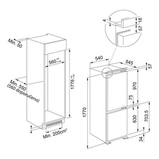 Vestavná kombinovaná chladnička s mrazničkou FCB 320 NE E Bílá - 864072_01.jpg