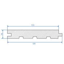 Palubka podlahová smrk 19x121x4000 B/C - LU          6ks/bal=2,904m2 - 07760_01.jpg
