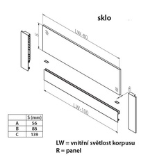 Zásuvka Axis Pro GLASS  l- 350mm  antracit - vysoká H168 - 7291527_08.jpg