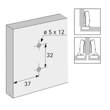 Montážní podložka Novisys (klip) s rozpěrnými pouzdry a speciálními vruty 5x12mm  - distance 1,5 mm - 9313878_01.jpg