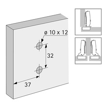 Montážní podložka Novisys (klip) s rozpěrnými pouzdry a speciálními vruty  - distance 1,5 mm - 9313877_01.jpg