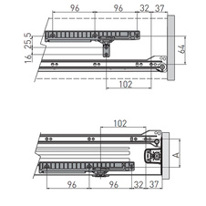 Tlumení nárazů pro zásuvky metalbox Prestige, od 350 mm, komplet 2 ks - 7104387_01.jpg