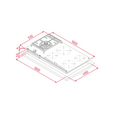 Kombinovaná indukční deska+ plynová varná deska  90 cm JZC 95314 ABC BK (E4) - 112570202_01.jpg