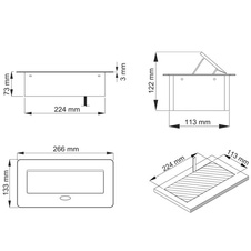 Zásuvka stolová vyklápěcí 3x černá zapojená přípojka 2 m kabel 16 A - 950821_01.jpg