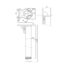 Noha stolová sklopná 50 x 710 bílá - 762304_01.jpg