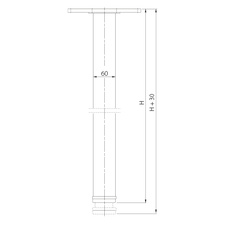 Noha stolová  60 x1100mm nikl satén s pevnou paticí ( vrchní upevnění) - 7104181_01.jpg