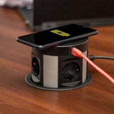 Zásuvka zapuštěná výsuvná černá MULTI BOX s indukční nabíječkou 1x USB A, 1x USB C - 950829_02.jpg