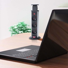 Zásuvková věž výsuvná, 3 zásuvky černá - 950837_02.jpg