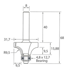 IGM M138 Zaoblovací fréza vydutá - R9,5 D31,7x15,88 L68 S=8 HW - 30159_2.jpg