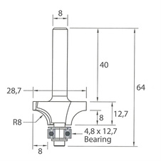 IGM M138 Zaoblovací fréza vydutá - R8 D28,7x12,7 L64 S=8 HW - 14685_2.jpg