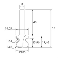 IGM M141 Fréza na rukojeti - R2,4-4,8 D19,05x17,46 L57 S=8 HW - 10524_2.jpg