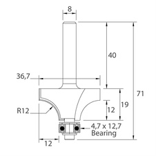IGM M138 Zaoblovací fréza vydutá - R12 D36,7x19 L71 S=8 HW - 07608_2.jpg