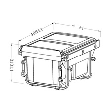 Výsuvný odpadkový 2-koš Komfort 2x15 l + set pro úchycení dvířek, antracit, K45 - 1007010602_003.jpg