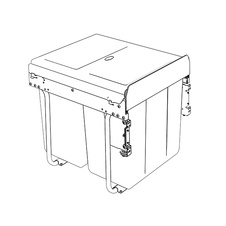 Výsuvný odpadkový 2-koš 2x20 l + set pro úchycení dvířek, antracit, K40 - 1007003602_002.jpg