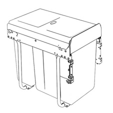 Výsuvný odpadkový 2-koš 1x20 l + 1x10 l + set pro úchycení dvířek, antracit, K30 - 1007002602_002.jpg
