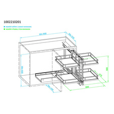 Slepý roh WIRELI Elegance s tlumeným dovřením - L/P, 680x470x580 mm, bílá, chrom - 1002210201_002.jpg