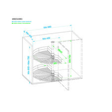 Karusel 180° WIRELI Komfort, 610x695-770 mm, chrom - 1002314001_002.jpg