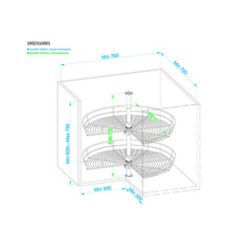 Karusel 270° WIRELI Komfort, 610xx695-770 mm, chrom - 1002316001_002.jpg