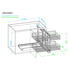 Slepý roh WIRELI Komfort s tlumeným dovřením - L/P, 690x475x580 mm, chrom - 1002318001_002.jpg