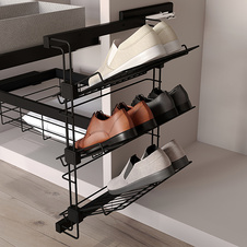 Výsuvný botník boční HACK s tl. dovřením, 320x444x656 mm, levý, černý epoxid - 2006016401_001.jpg