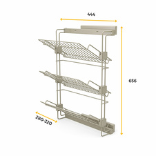 Výsuvný botník boční HACK s tl. dovřením, 320x444x656 mm, levý, kamenná šedá - 2006016301_002.jpg
