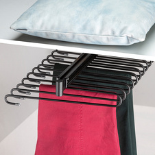 Výsuvný věšák na kalhoty HACK - 11 ramen, 340x470x100 mm, černý epoxid - 2005035401_001.jpg