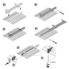 Výsuvný věšák na kalhoty HACK - 11 ramen, 340x470x100 mm, černý epoxid - 2005035401_005.jpg
