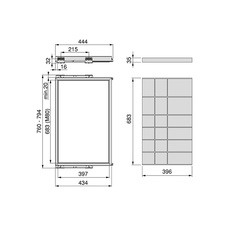 Výsuvný pořadač na doplňky HACK, 760-794x434x56 mm, černý epoxid, šedá - 2005007401_007.jpg
