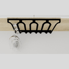 Zásobník sklenic na víno CUBE - čtyřřadý, 440x336x65 mm, černý mat. - 1008013401_002.jpg