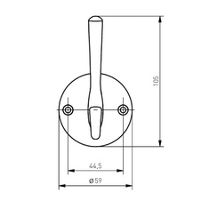 Věšák RHINO-20M, dvojitý,  černá matná - 89746_03.jpg