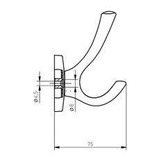 Věšák RHINO-20M, dvojitý,  černá matná - 89746_04.jpg