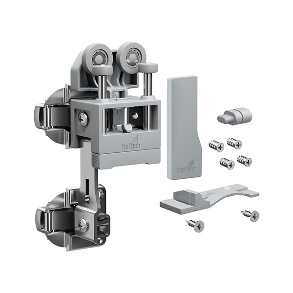 WingLine L, Sada kování pro lehké dveře bez dolního vedení, 12 kg, šedá, levé, Se zavírací pružinou - 9339477.jpg